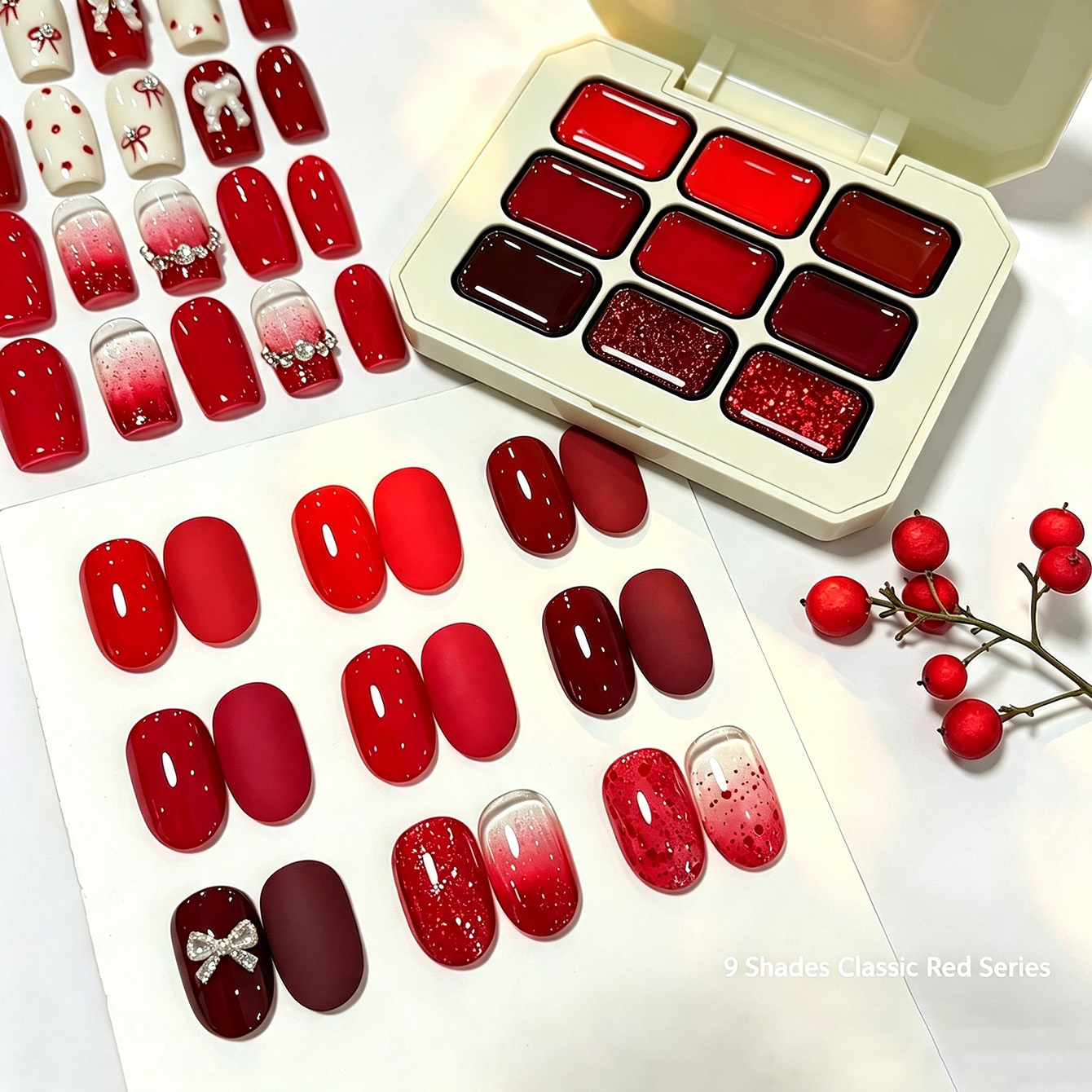 Resin Glitter Pack - 9 ألوان من جل الأظافر الكلاسيكي