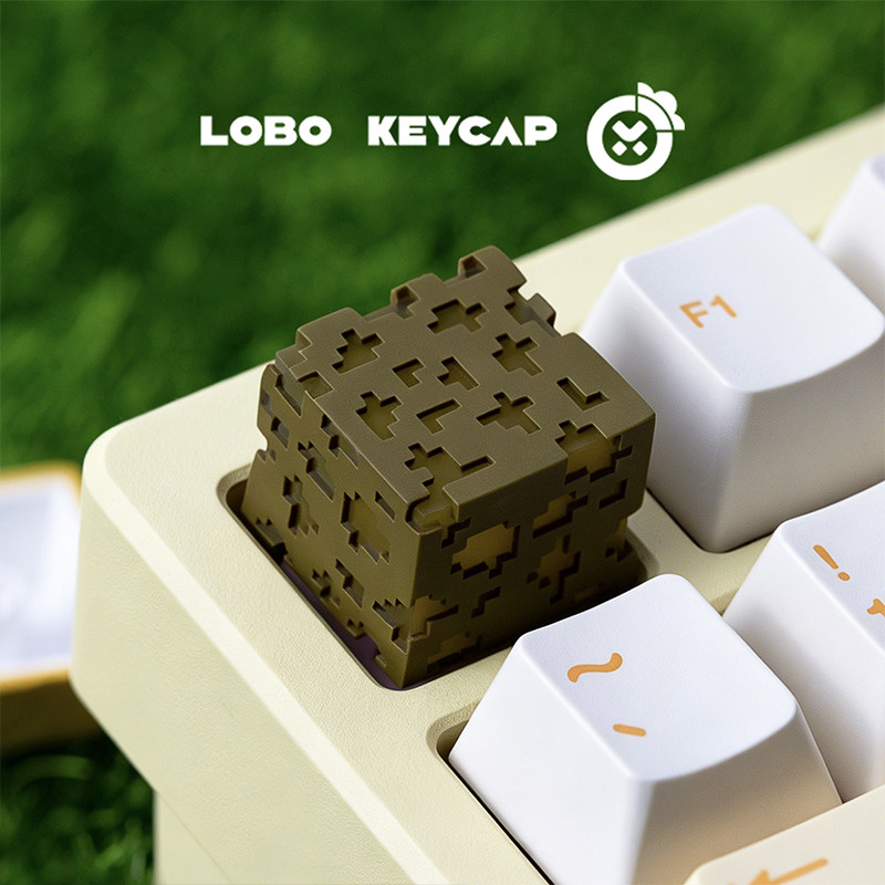 Resin Crafts Minecraft - أغطية مفاتيح شفافة بتصميم كرتوني مربع