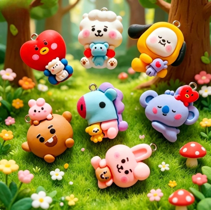 7 قطع من إكسسوارات BT21 الكرتو - مراجعة Crafting Resin وسعره